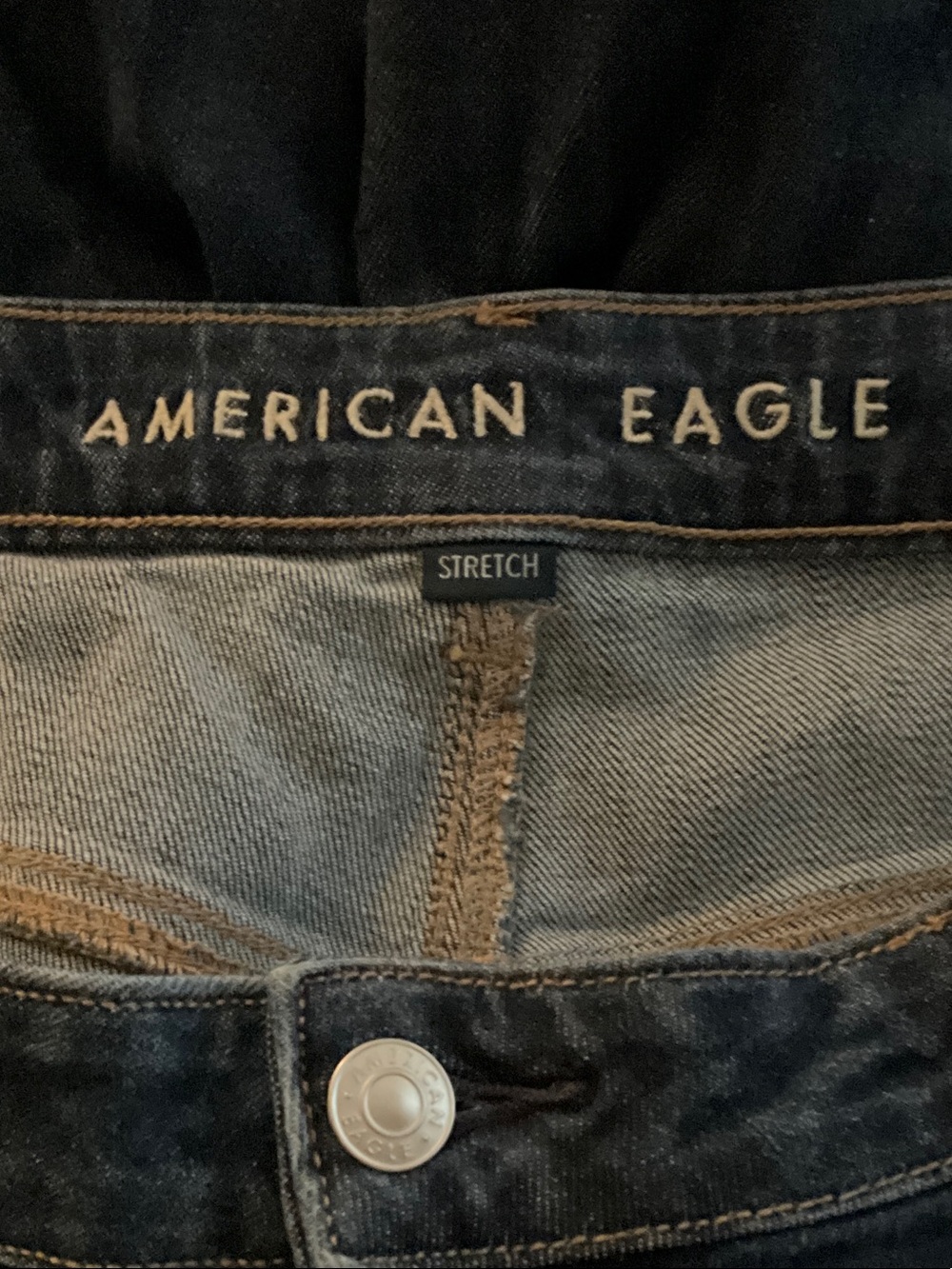 American Eagle Baggy Wide leg Dark Blue Jeans Size 14R - like NEW - Picture 5 of 7